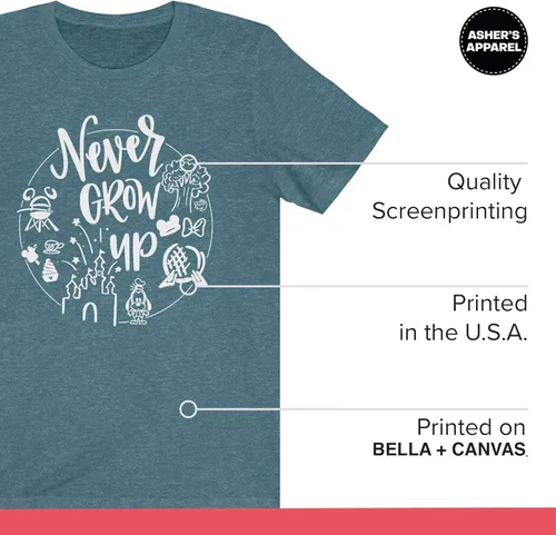 Vista 5 de Never Grow Up Shirt Camisa para mujer Camisa unisex Linda camisa para vacaciones