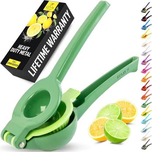Vista 16 de Zulay Kitchen Exprimidor de limón 2 en 1 de metal, exprimidor de mano de extracción máxima resistente, exprimidor de limón que recibe hasta