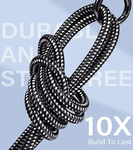 Vista 2 de Cable Ethernet Cat 8 de 10 pies, nailon trenzado de alta velocidad, resistente, 40 Gbps, 2000 Mhz 26 AWG, cable de conexión LAN de red SFTP RJ45