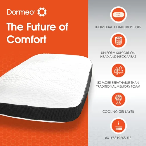 Vista 7 de Dormeo Almohada de cama Dark Queen con tecnología Octaspring, gel transpirable reversible y espuma viscoelástica para soporte de cuello y hombros