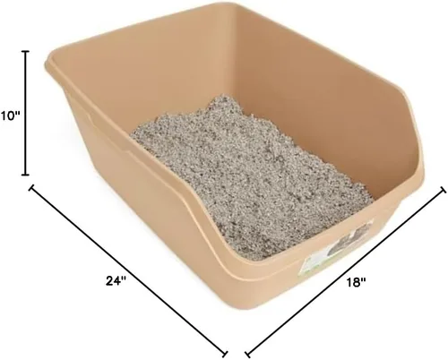 So Phresh by Petco Scatter Shield - Caja de arena con respaldo alto, marrón, XL, 24 pulgadas de largo x 18 pulgadas de ancho x 10 pulgadas de alto