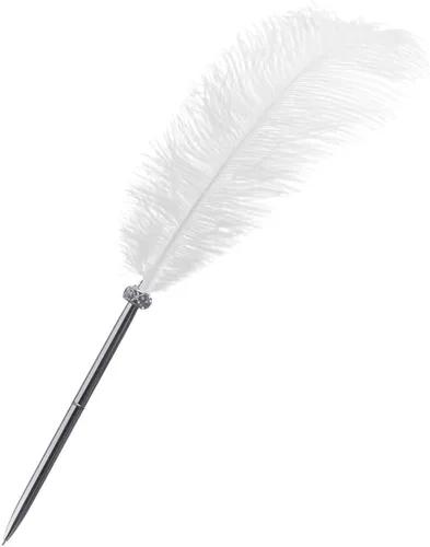 Vista 7 de Rgontar Pluma de pluma Bolígrafo de tinta negra Pluma de firma de boda para novia de boda (negro)