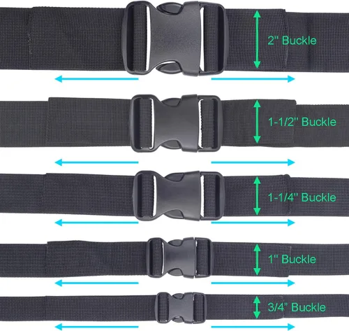 Vista 3 de CooBigo Paquete de 10 hebillas de liberación lateral de plástico de 3/4 pulgadas, doble ajustable, mochila táctica para acampar al aire libre