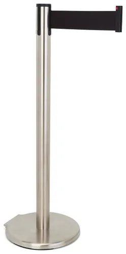 Vista 14 de QueuePole.Deluxe - Puntal de control de multitudes de 41 pulgadas con barrera retráctil de 10 pies, poste dorado, cinturón negro (RCCDXBZBK)