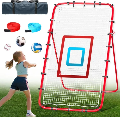 Vista 11 de Red de rebote para voleibol de 7x4 pies, red de rebote ajustable de 5 ángulos para practicar zambullidas, posicionamiento, clavado