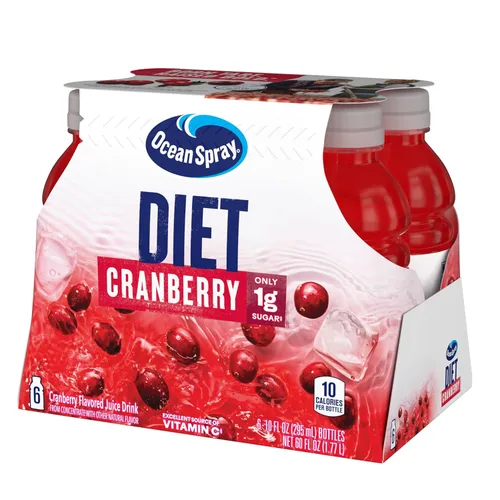 Vista 3 de Ocean Spray Juice Drink - Botella de 10 onzas, Diet Cranberry, 60 onzas líquidas, (paquete de 6)