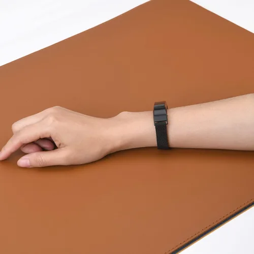 Vista 5 de Bandas de bucle de metal compatibles con Fitbit Alta/Fitbit Alta HR, malla de bucle de acero inoxidable transpirable, pulsera magnética ajustable