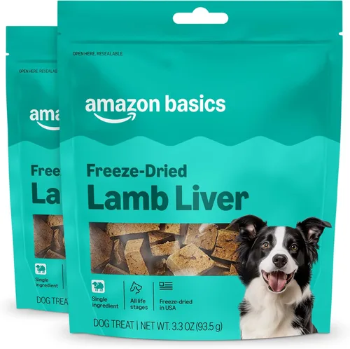 Vista 12 de Marca Amazon – Wag - Golosinas para perros liofilizadas crudas de un solo ingrediente, hígado de cordero, alto en proteínas, golosinas saludables