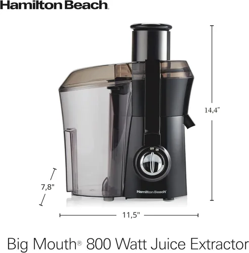 Vista 8 de Hamilton Beach Máquina exprimidora, canal de alimentación de boca grande de 3 pulgadas para frutas y verduras enteras, fácil de limpiar, extractor