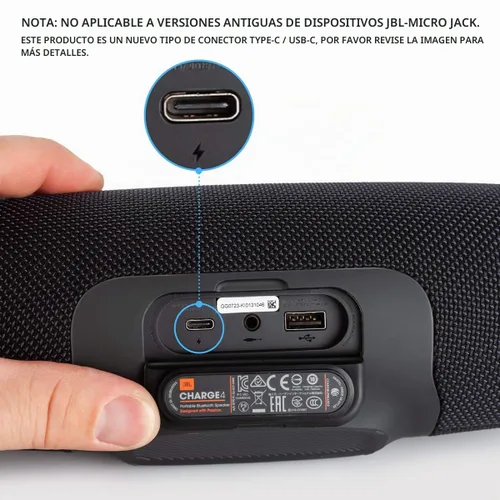 Vista 3 de Hyacinyh Cable de carga rápida compatible con JBL Charge 4, Charge5, Charge 6, JBL Flip 5, Flip 6, Flip 7, JBL Pulse 4, Pulse 5, Clip4, Clip5 Negro