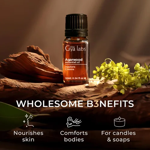 Vista 5 de Gya Labs Aceite Esencial de Madera de Agar - 0.34 Fl Oz - para Cabello, Piel, Difusor, Aromaterapia y Fabricación de Velas DIY