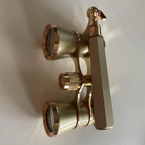 Vista 4 de Gafas de ópera 3 x 25 con telescopio binocular con mango/kit de accesorios para mujer, telescopio para mujeres y niñas, regalo dorado, binoculares