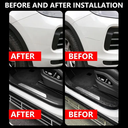 Vista 6 de LZLRUN Kit de herramientas gratis transparente protector de borde de la puerta de coche protector universal para puerta de coche, pegatina