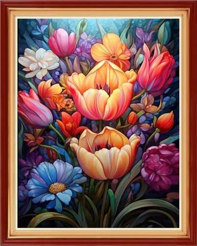 Vista 33 de DMCVIVR Stamped Cross Stitch Kits for Beginners Adults Needlepoint Kits for Beginners Embroidery Kits for Adults Crossstitch Kit for Beginners