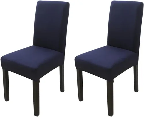 Vista 24 de Chickwin Paquete de 4 fundas para sillas de comedor, color amarillo, elásticas Parsons, fundas para sillas de comedor, con respaldo alto, sin