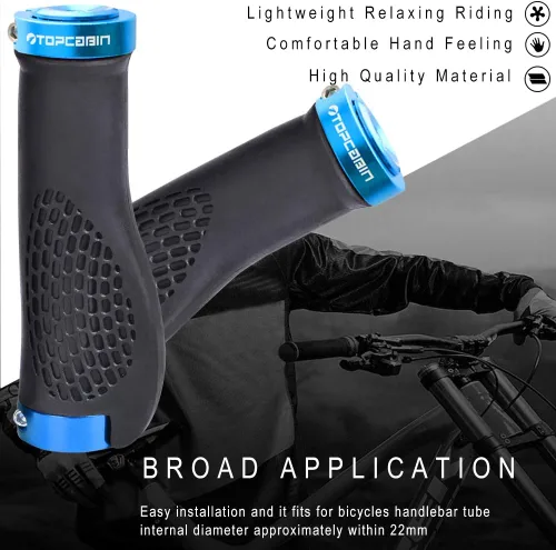 Vista 4 de Puños ergonómicos de manubrio de bicicleta, de Topcabin, con amplia superficie de agarre