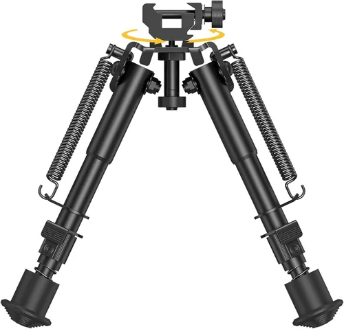 CVLIFE 6-9 Inch Picatinny Bipod with 360 Degrees Swivel Bipod Picatinny Adapter & Spring Return Rifle Bipods for Hunting
