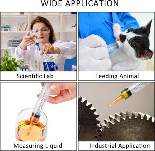 Vista 7 de Nuanchu Juego de jeringas de plástico grandes de 8 piezas, jeringas para animales, jeringas de medición de líquidos, herramientas para dispensar