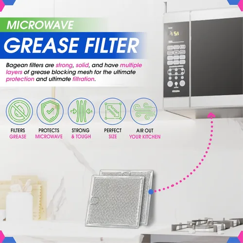 Vista 2 de Filtro de repuesto para microondas de 6.81" x 6.34" pulgadas, se adapta a GE WB02X11534 Samsung DE63-00666A Filtro de grasa para microondas