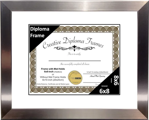 Vista 28 de Creative Picture Frames Carnegie - Marco de diploma de acero inoxidable con acabado de acero inoxidable de 12 x 16 pulgadas con vidrio negro