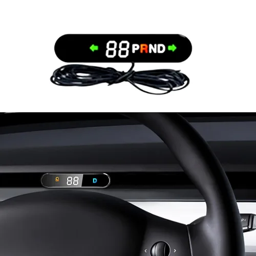 Vista 2 de Air Stopwatch Speed LCD Dashboard Heads Up Display HUD Plus para Tesla Model 3/Y Accesorios